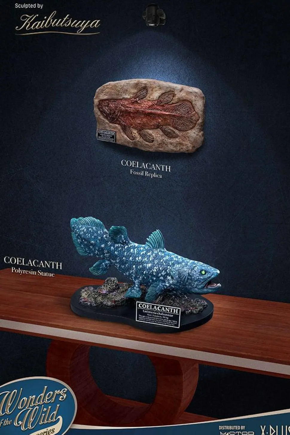 Wonders of the Wild - Coelacanth & Fossil Deluxe 7” Statue