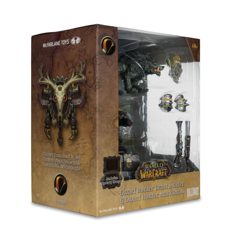 World of Warcraft - Dwarf Hunter Beast Master & Dwarf Hunter Marksman 1/12th Scale Posed PVC Figure