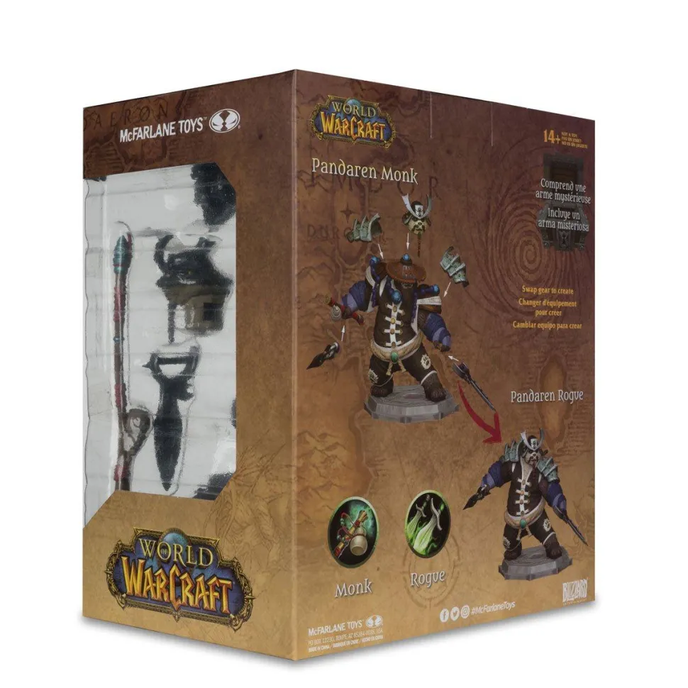 World of Warcraft - Pandaren Monk & Pandaren Rogue 1/12th Scale Posed PVC Figure