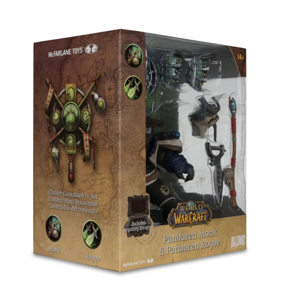 World of Warcraft - Pandaren Monk & Pandaren Rogue 1/12th Scale Posed PVC Figure