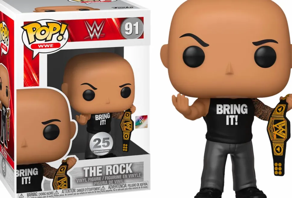WWE - The Rock with Championship Belt Pop! Vinyl Figure