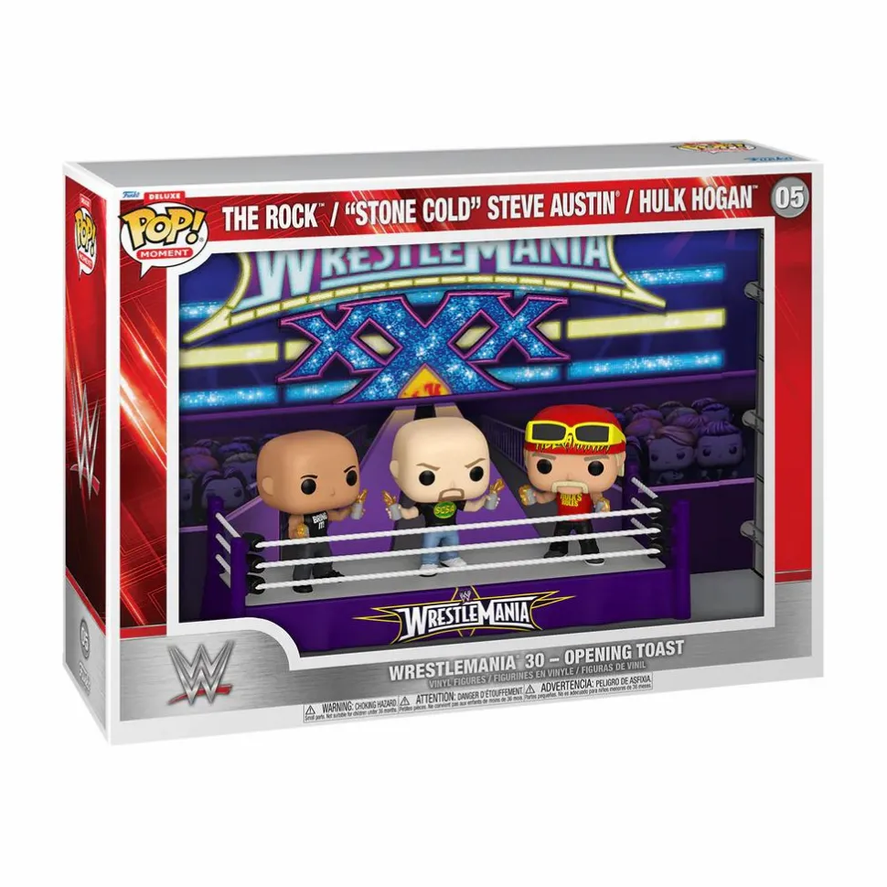 WWE: WrestleMania 30 - The Rock, "Stone Cold" Steve Austin & Hulk Hogan Opening Toast Pop! Moment Vinyl Figure