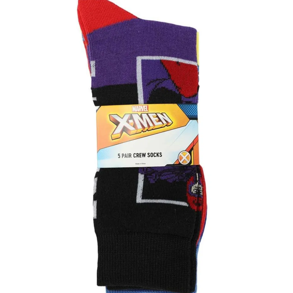 X-Men - Classic Characters Colorblock Crew Socks 5-Pack (One Size)