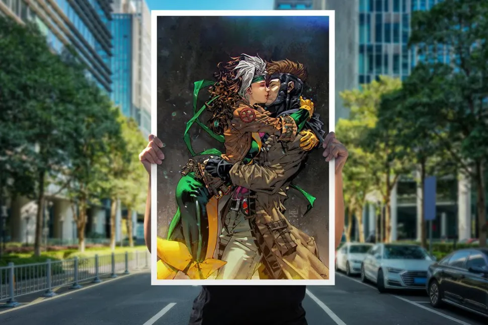 X-Men - Rogue & Gambit Fine Art Print by Kael Ngu