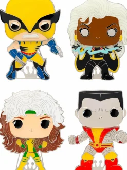 X-Men - Wolverine, Storm, Rogue & Colossus 4" Pop! Enamel Pin Bundle (Set of 4)