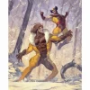 X-Men - Wolverine vs Sabretooth Fine Art Print by Julian Totino Tedesco