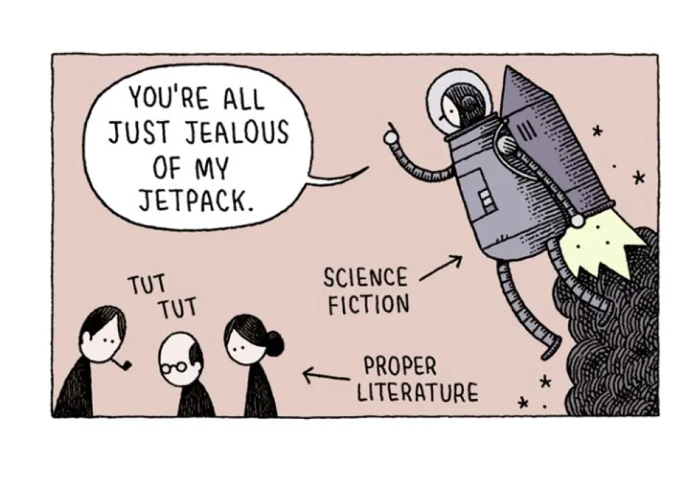 You’re All Just Jealous of My Jetpack by Tom Gauld Hardcover Book