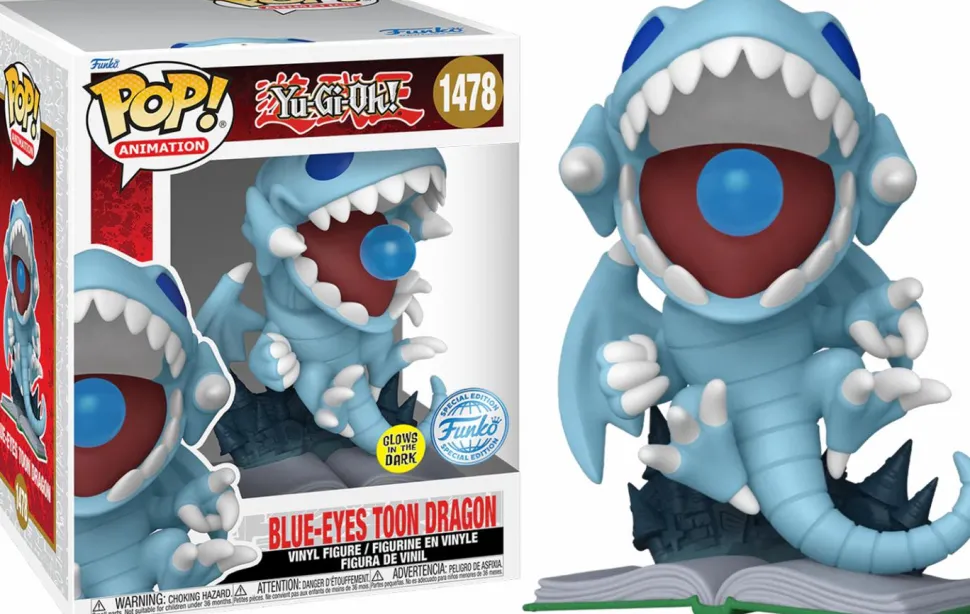 Yu-Gi-Oh! - Blue Eyes Toon Dragon Glow-in-the-Dark Super Sized 6" Pop! Vinyl Figure