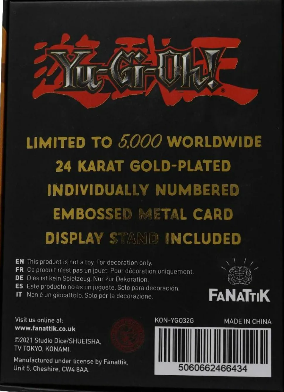Yu-Gi-Oh! - Marshmallow Limited Edition 24K Gold Plated Metal Card