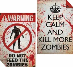Zombies - Keep Calm and Kill More Zombies / Warning Do Not Feed Poster